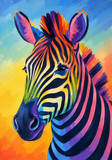 Szivárványos zebra – Gyerek Élményfestés Nyíregyházán Szivárványos zebra – Gyerek Élményfestés Nyíregyházán